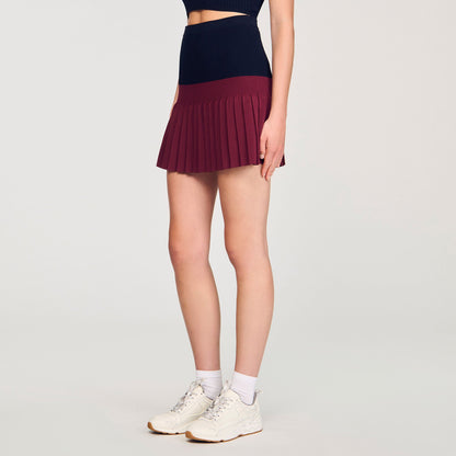 Mini two-tone pleated skirt | Sandro