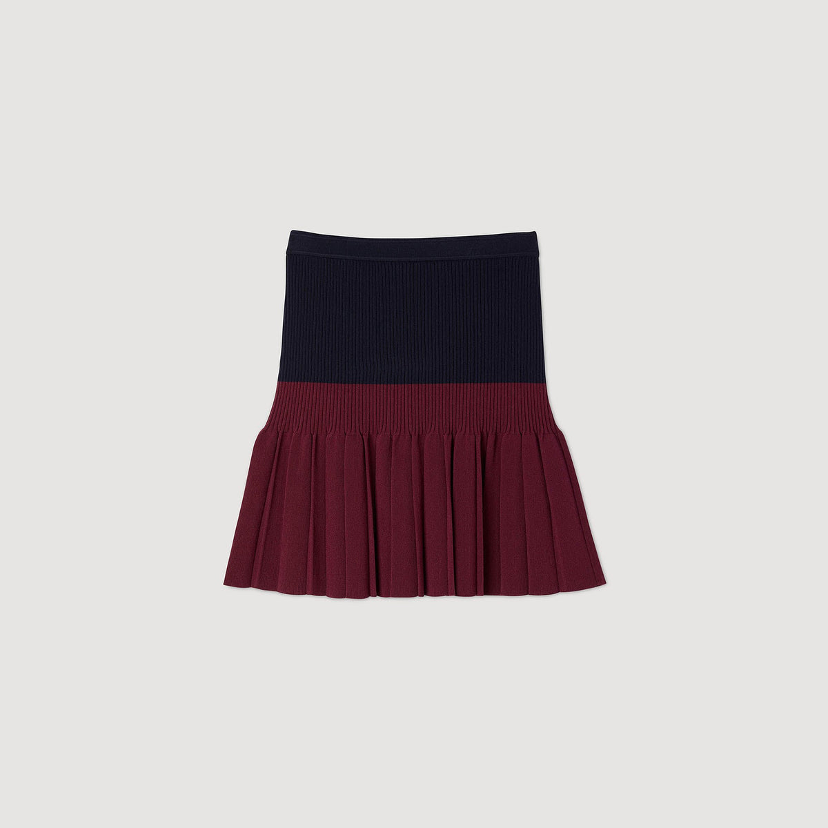 Mini two-tone pleated skirt | Sandro