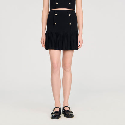 Mini pleated knit skirt | Sandro