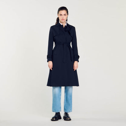 Trench coat with pleated inset | Sandro
