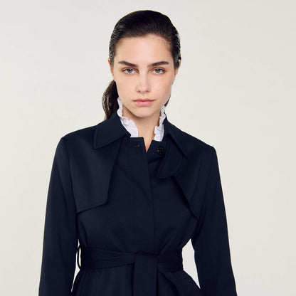 Trench coat with pleated inset | Sandro