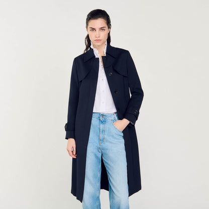Trench coat with pleated inset | Sandro