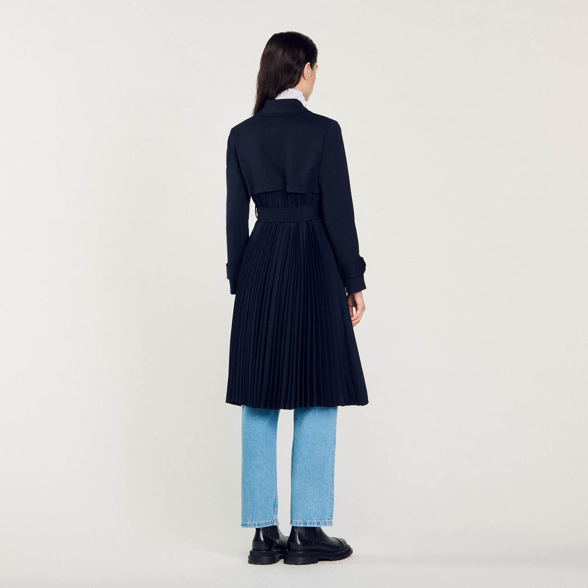 Trench coat with pleated inset | Sandro