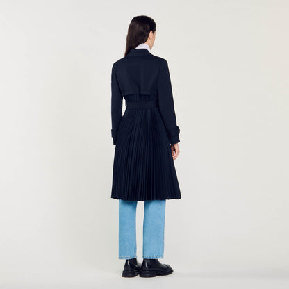 Trench coat with pleated inset | Sandro
