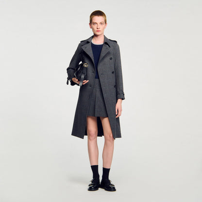 Rhinestone trench coat | Sandro