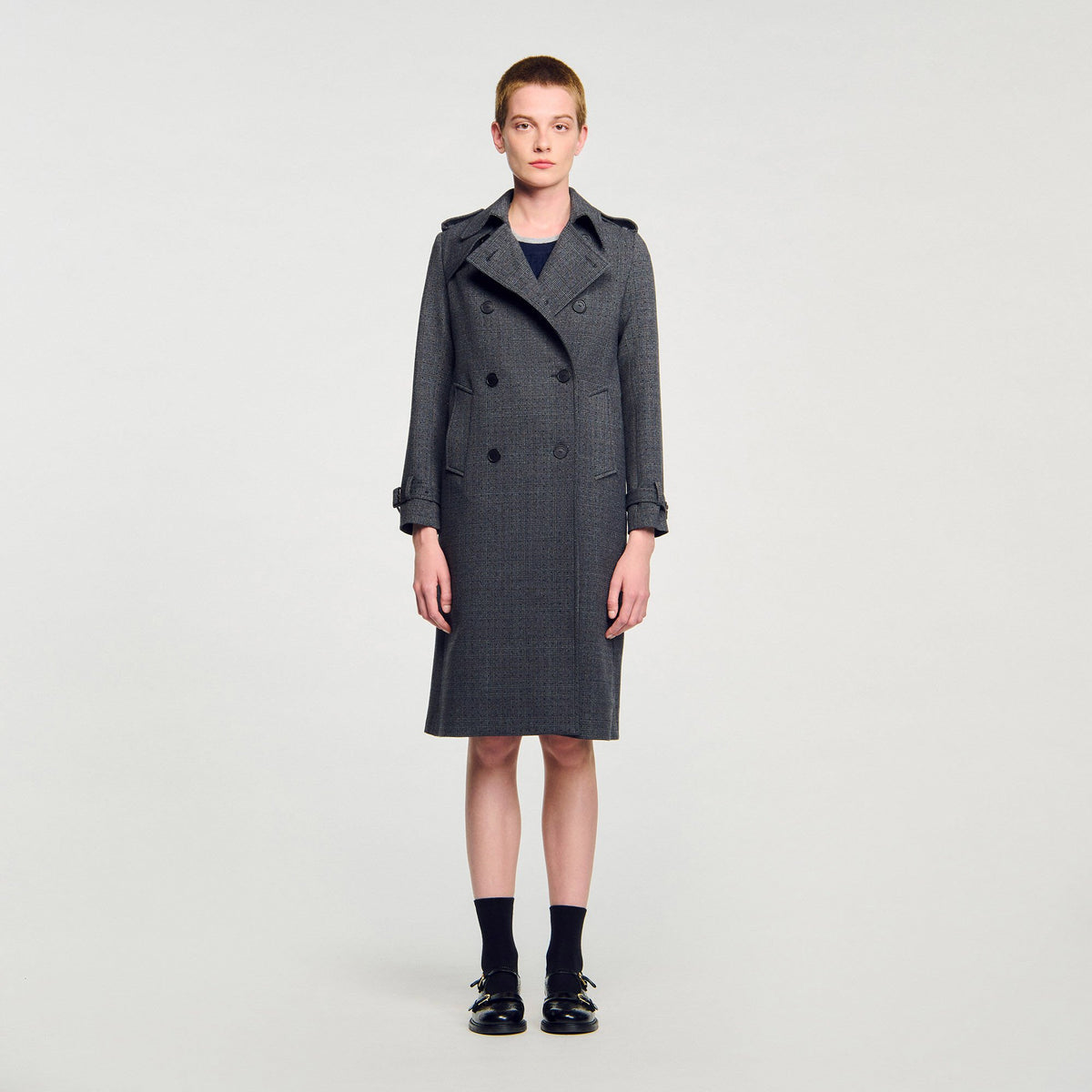 Rhinestone trench coat | Sandro