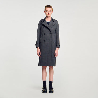 Rhinestone trench coat | Sandro
