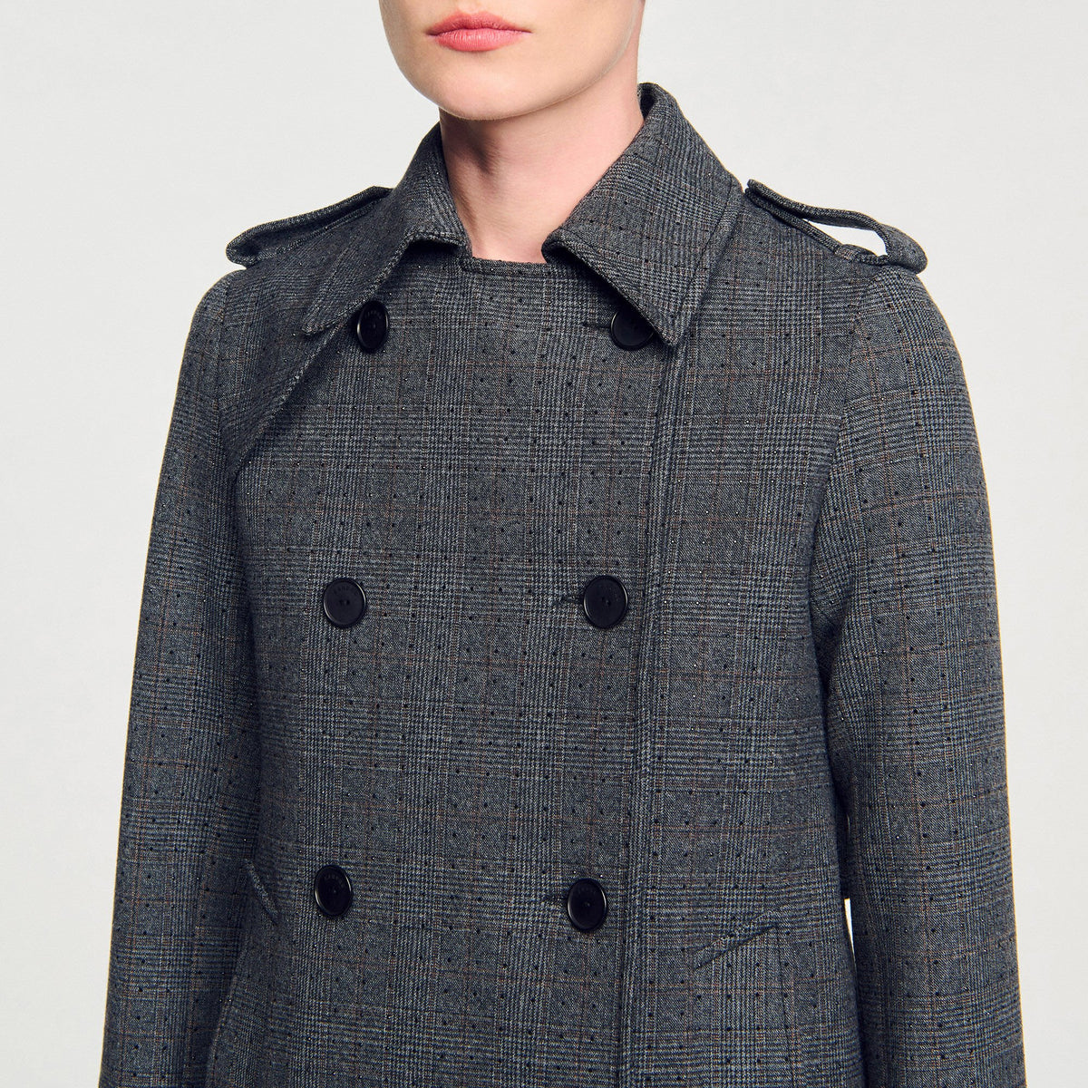 Rhinestone trench coat | Sandro