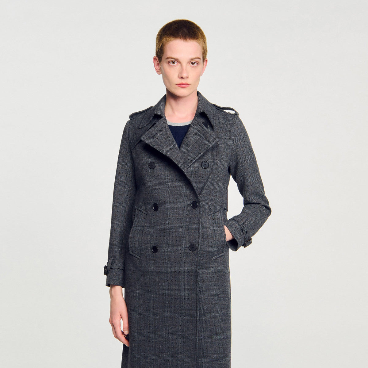 Rhinestone trench coat | Sandro