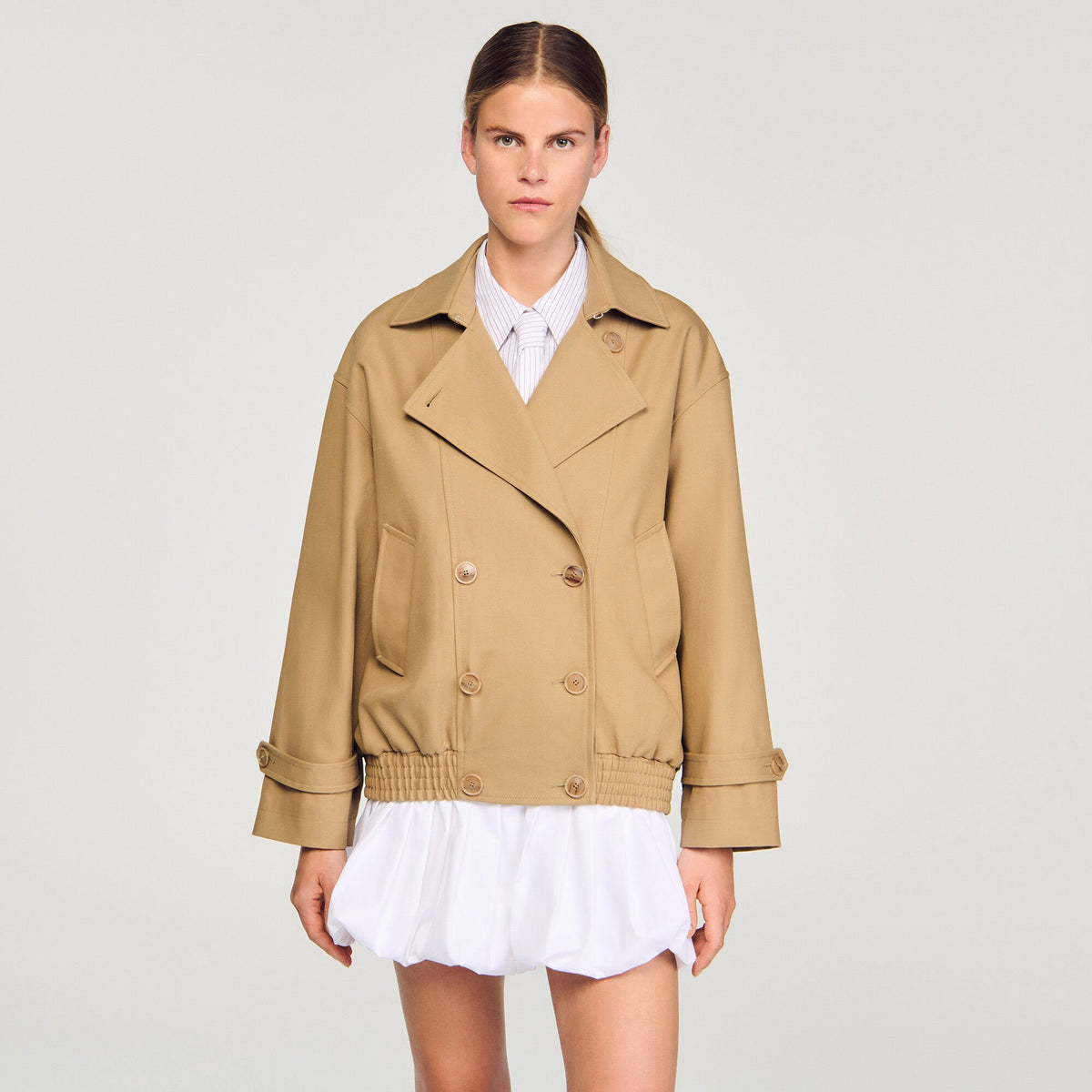Short oversized trench coat | Sandro