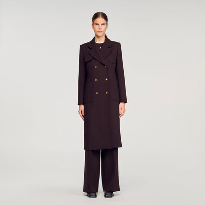 Long double-breasted coat | Sandro