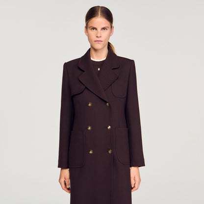 Long double-breasted coat | Sandro