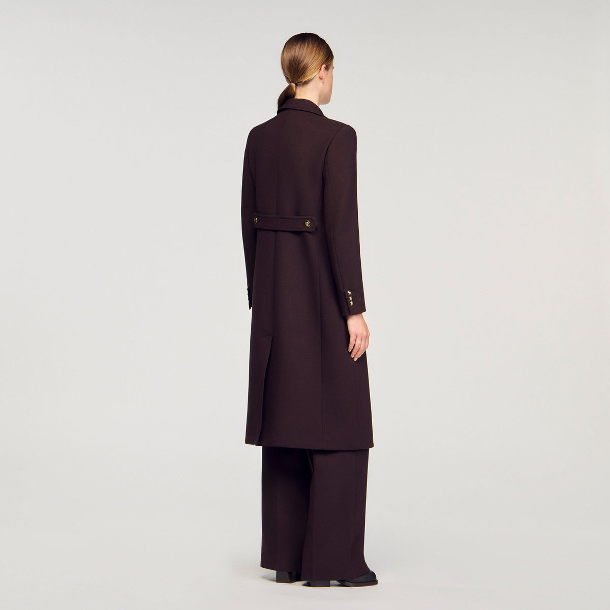 Long double-breasted coat | Sandro