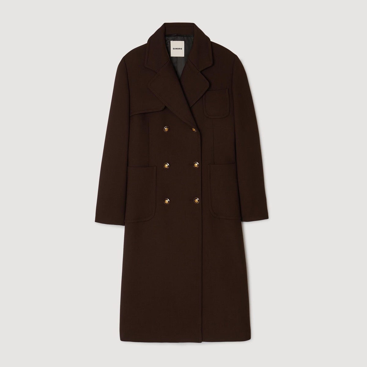 Long double-breasted coat | Sandro