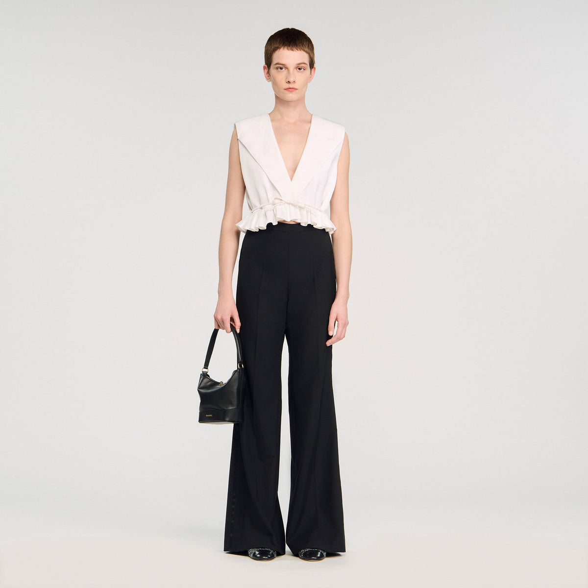 Satin stripe suit trousers | Sandro