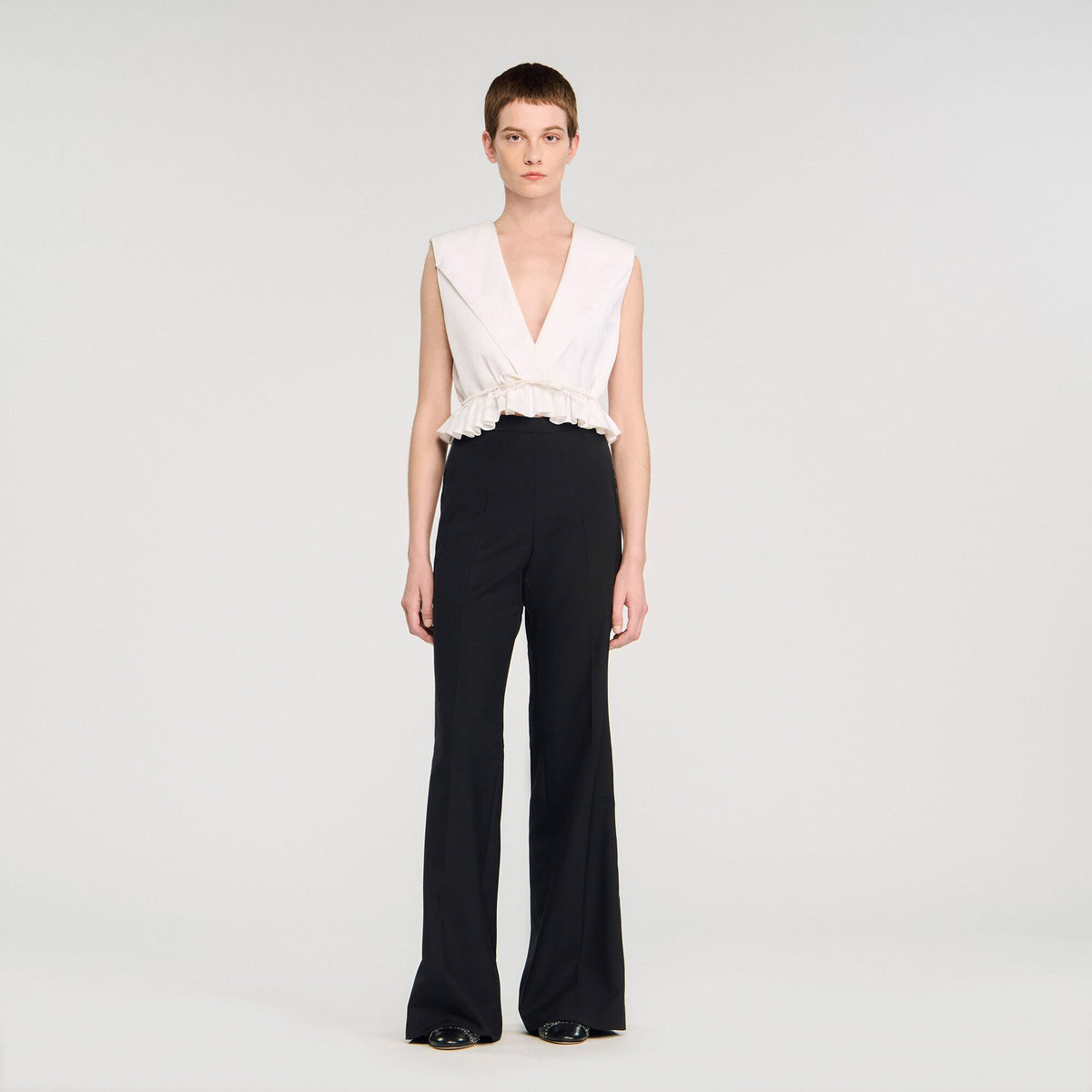 Satin stripe suit trousers | Sandro