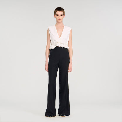 Satin stripe suit trousers | Sandro