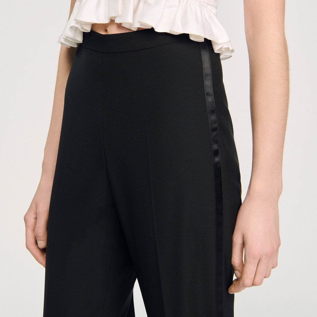 Satin stripe suit trousers | Sandro