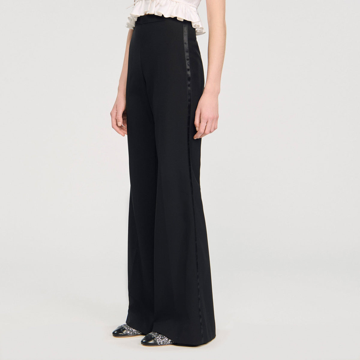 Satin stripe suit trousers | Sandro