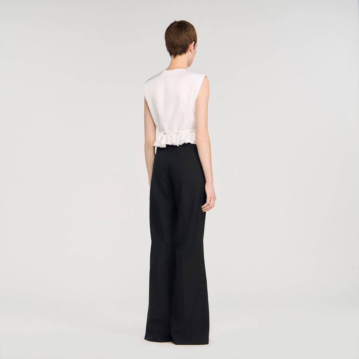 Satin stripe suit trousers | Sandro