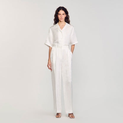 Jacquard flowers trousers | Sandro