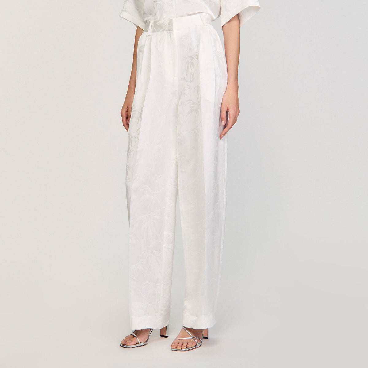 Jacquard flowers trousers | Sandro