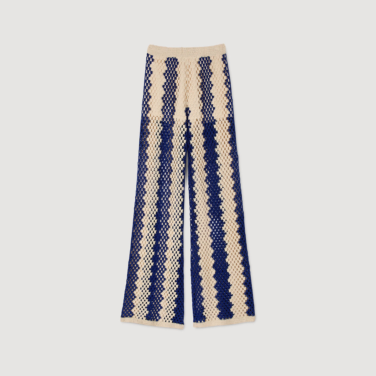 Two-tone open weave pants | Sandro