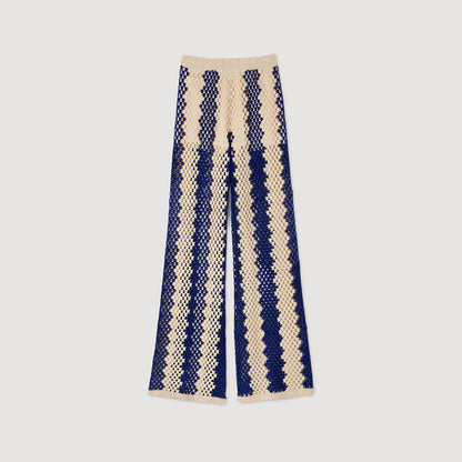 Two-tone open weave pants | Sandro