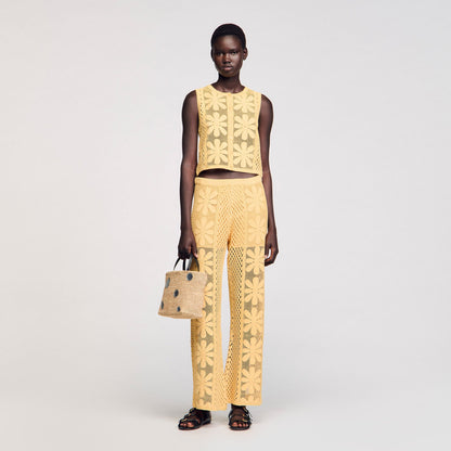 Crochet straight-leg trousers | Sandro