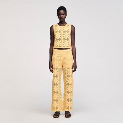 Crochet straight-leg trousers | Sandro
