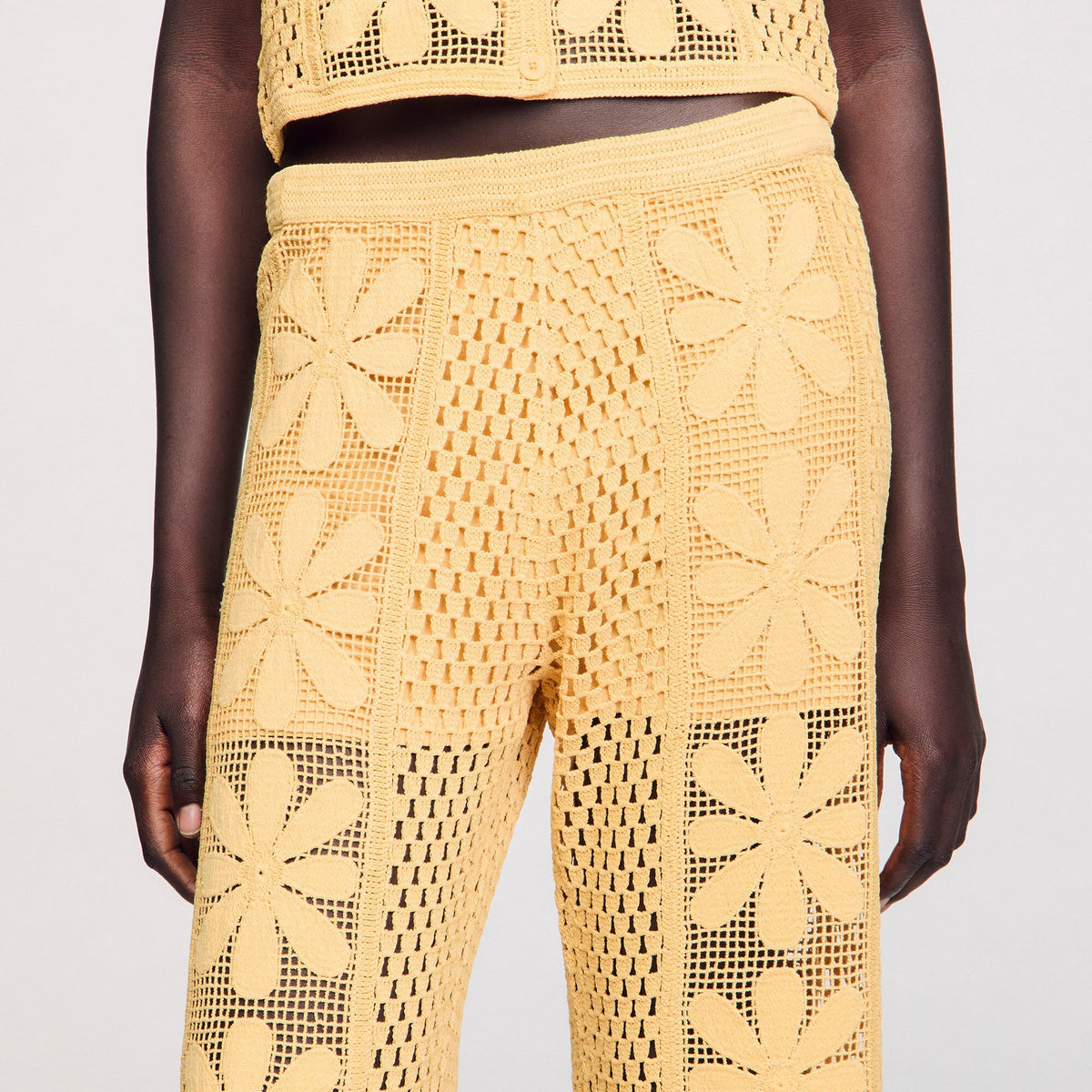 Crochet straight-leg trousers | Sandro