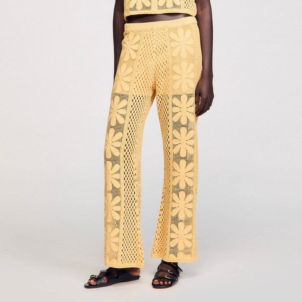 Crochet straight-leg trousers | Sandro
