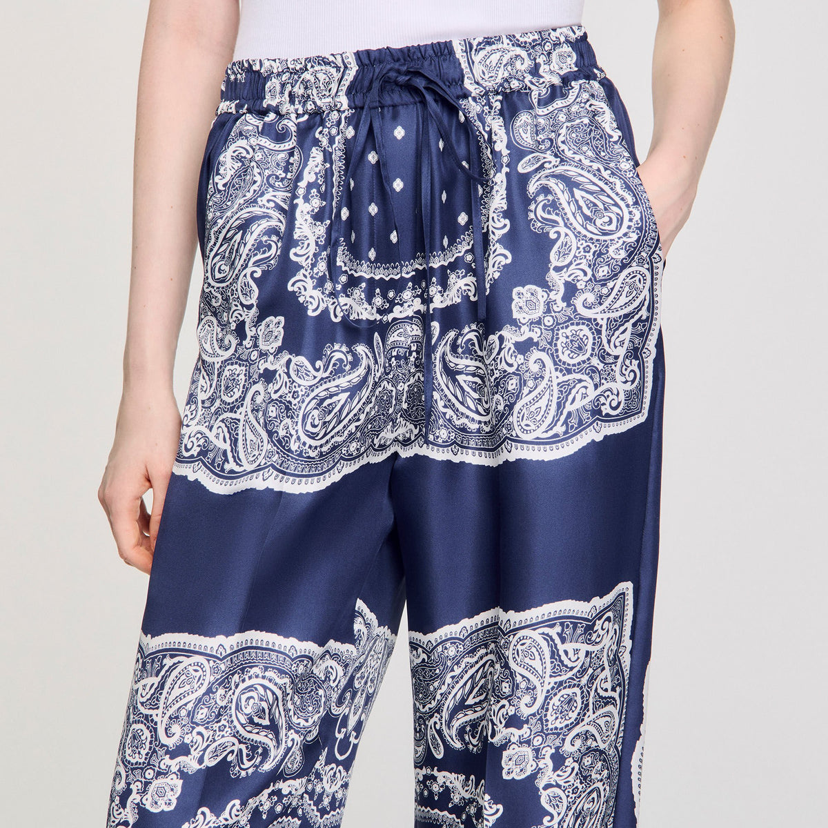 Bandana-print flowy trousers | Sandro