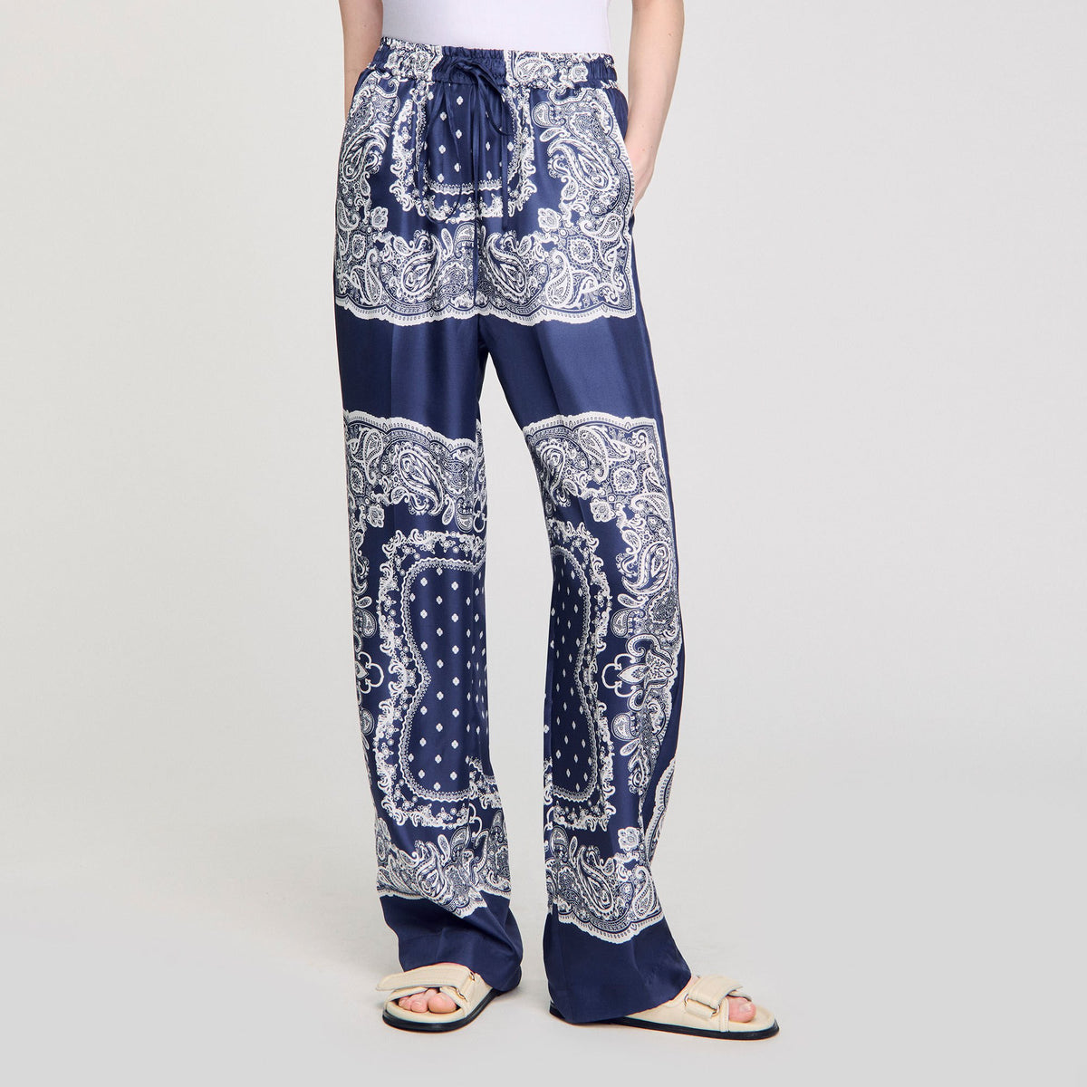 Bandana-print flowy trousers | Sandro