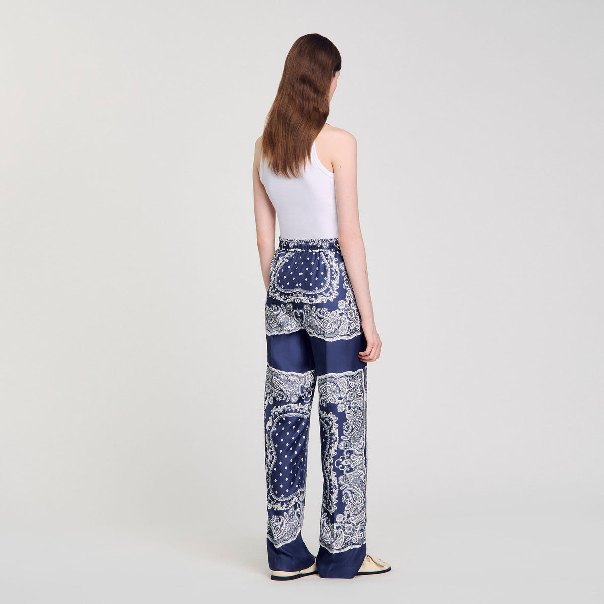 Bandana-print flowy trousers | Sandro