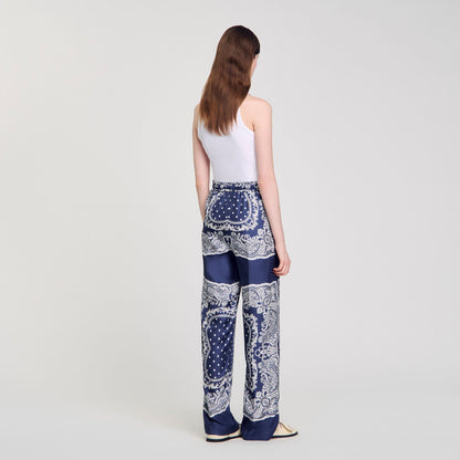 Bandana-print flowy trousers | Sandro