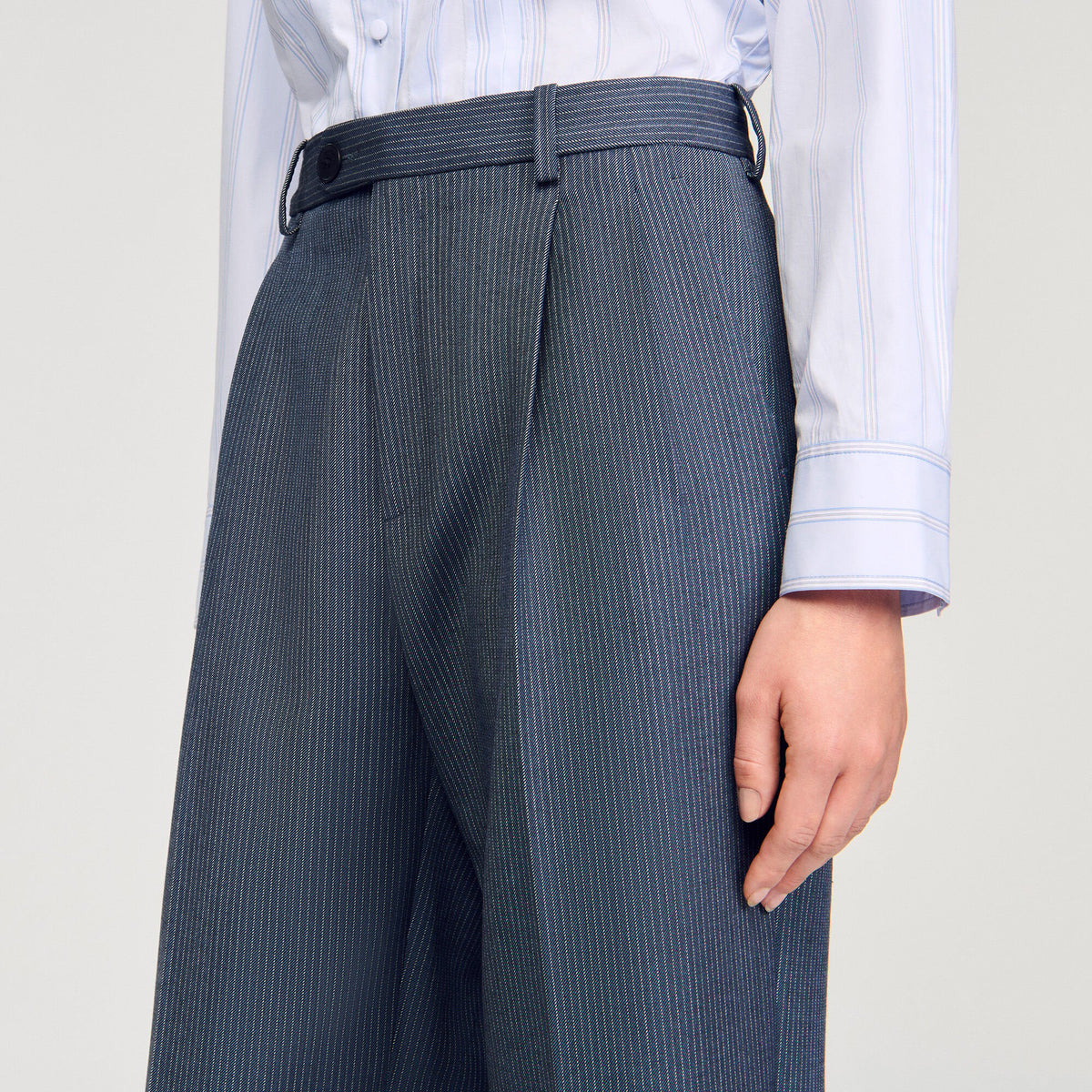 Striped wide-leg trousers | Sandro