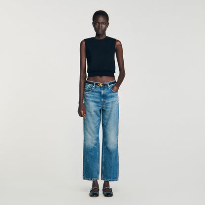 Ruffled cropped sweater | Sandro