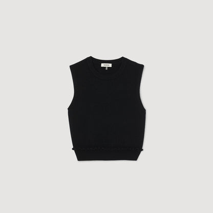Ruffled cropped sweater | Sandro