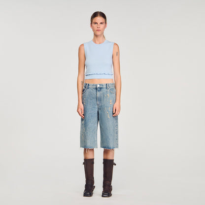 Ruffled cropped sweater | Sandro