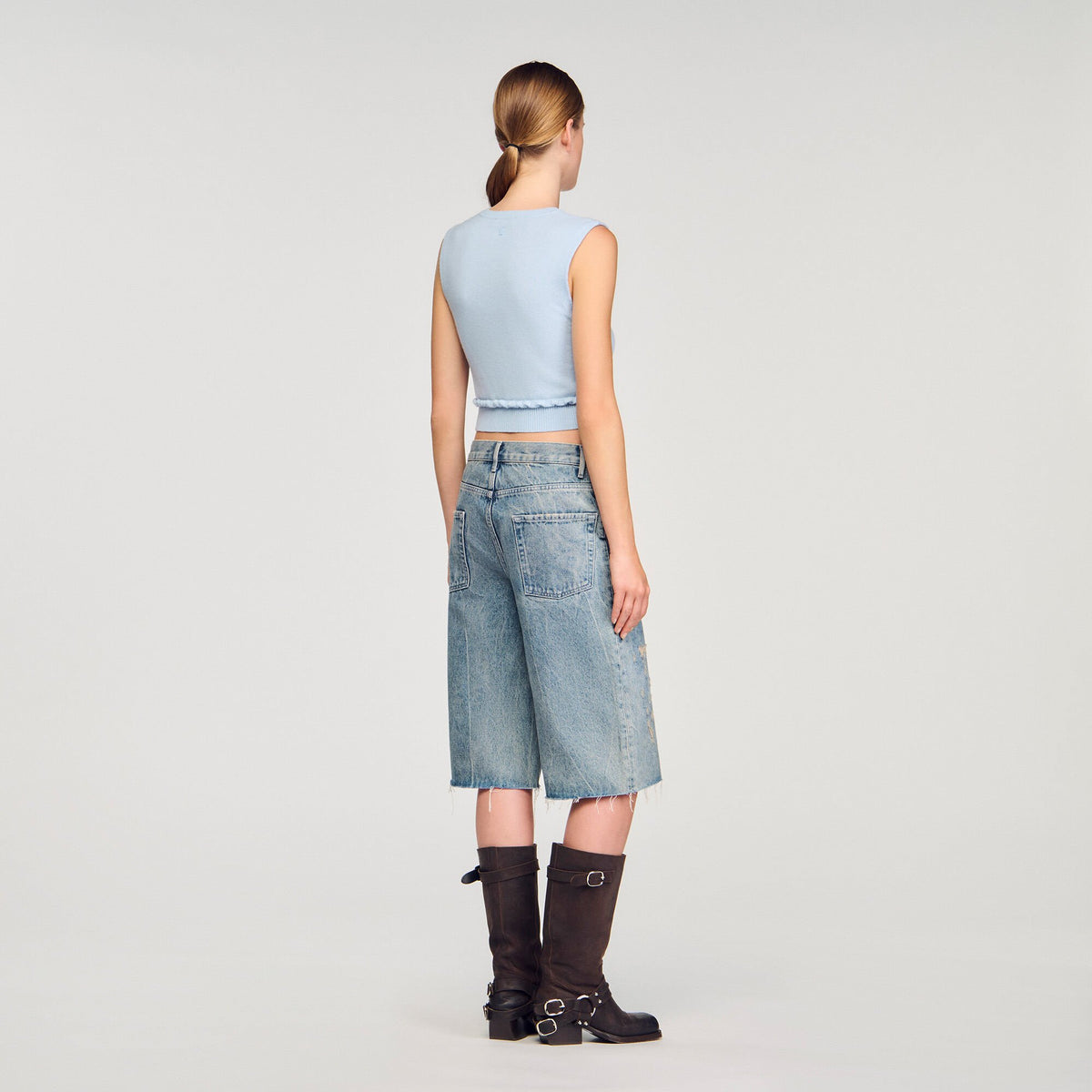 Ruffled cropped sweater | Sandro