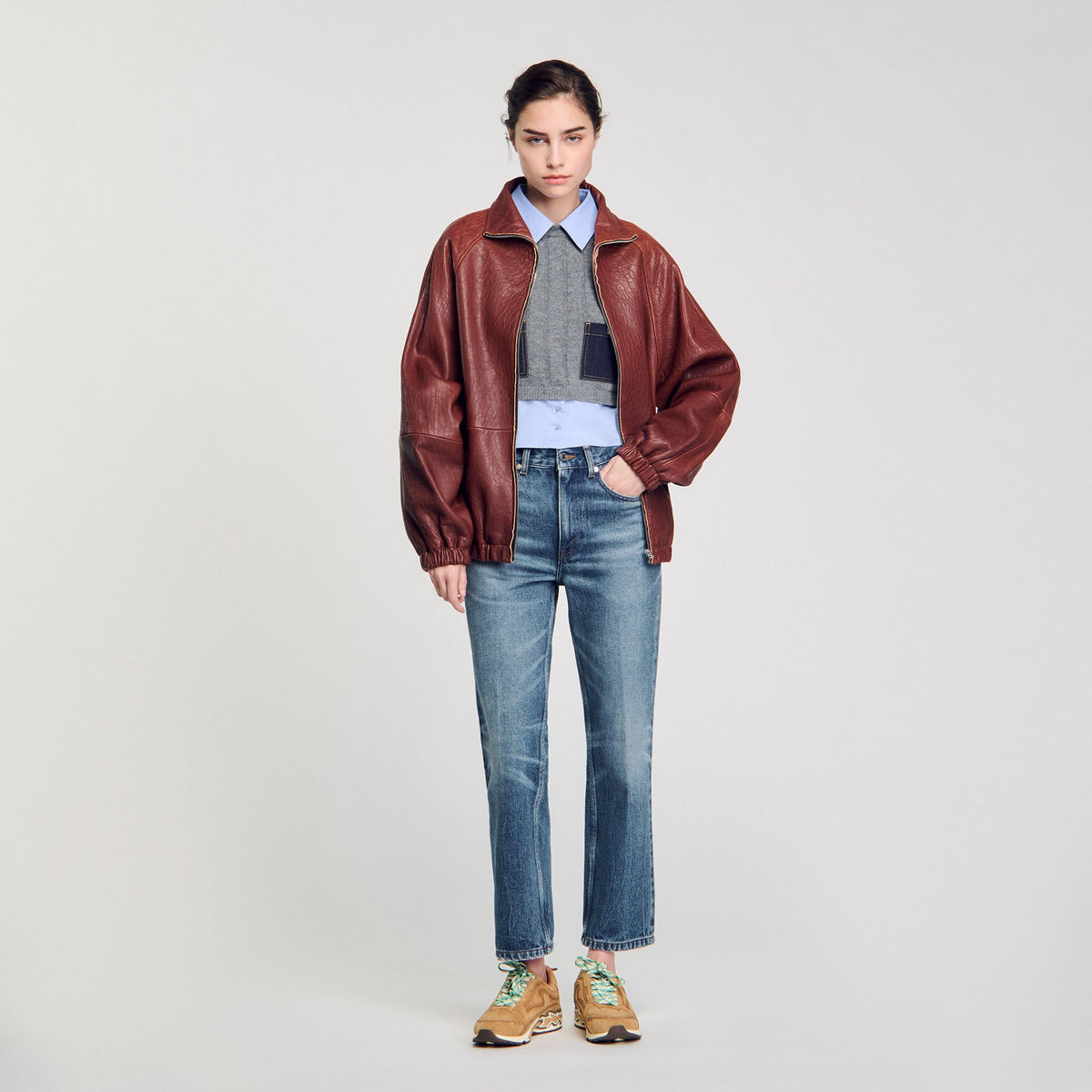 Cropped wool and cashmere sweater | Sandro
