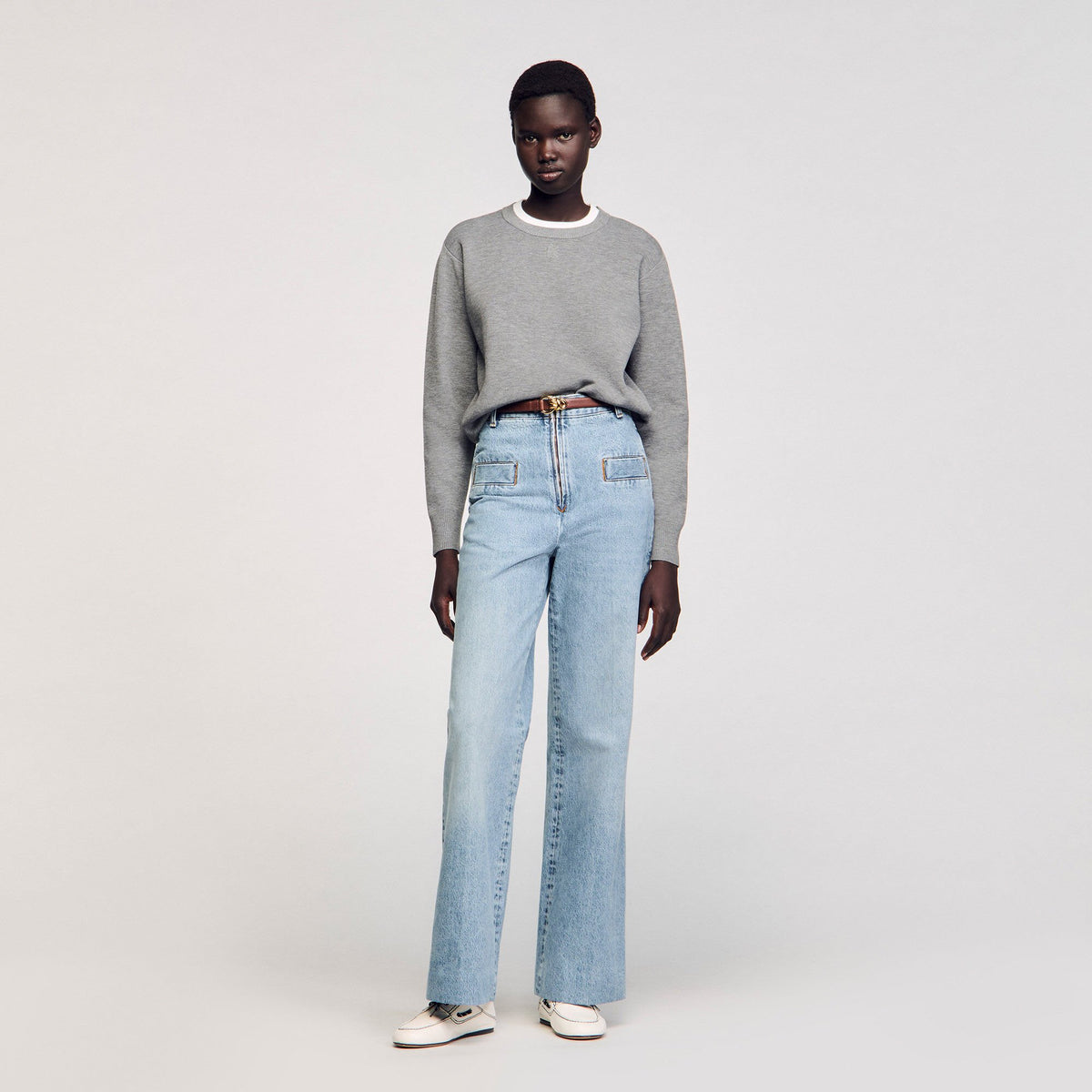 Contrast collar sweater | Sandro