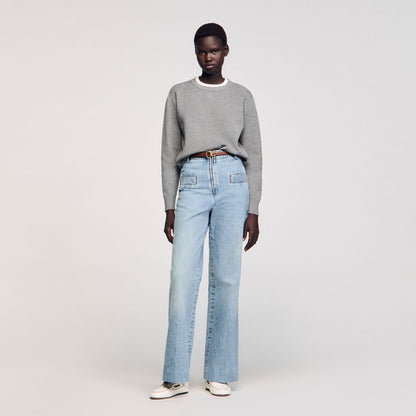 Contrast collar sweater | Sandro