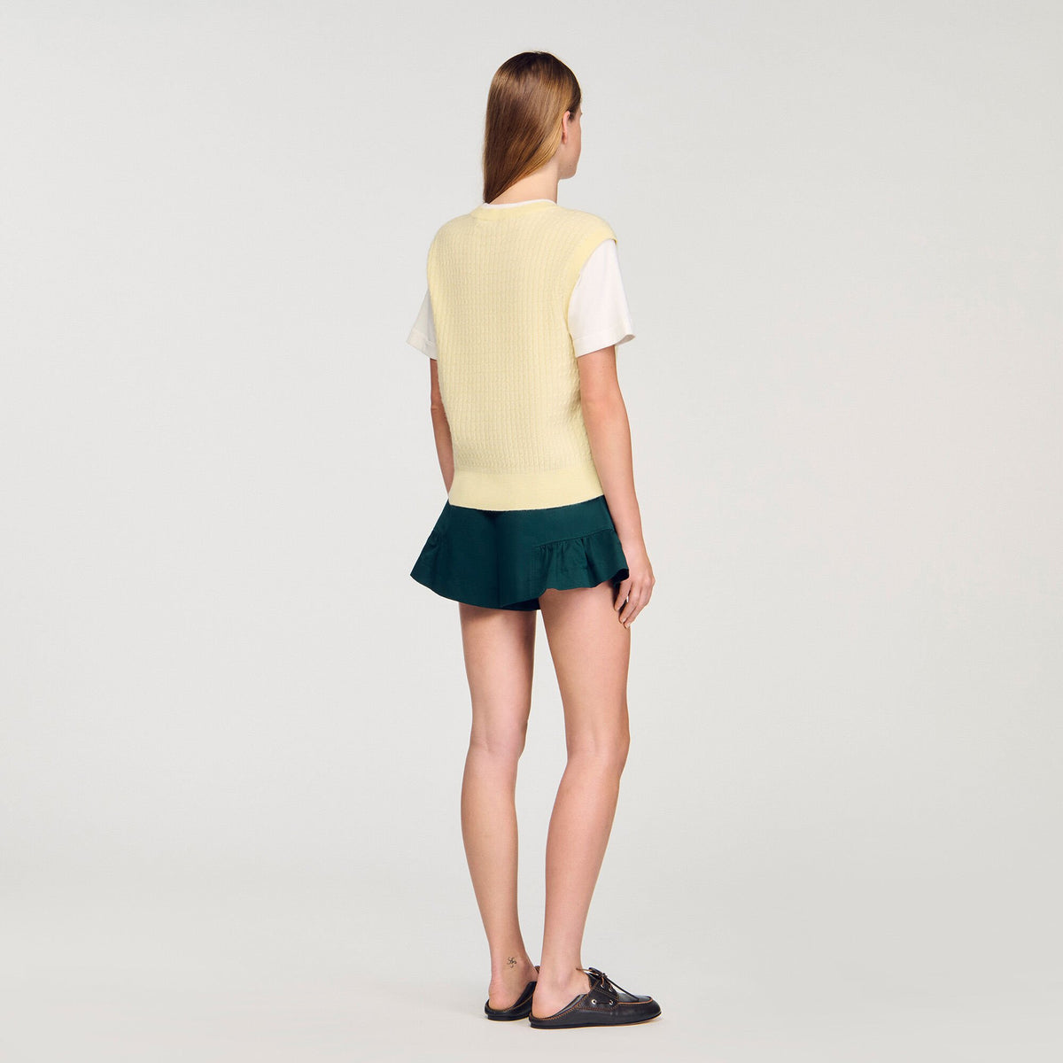 Dual-material knit sweater | Sandro