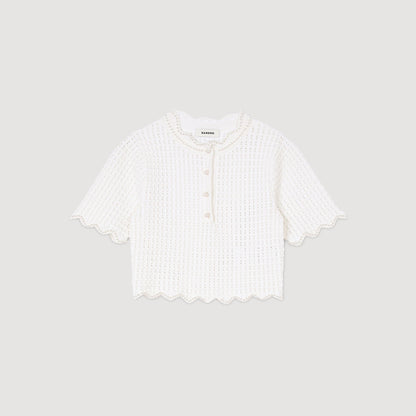 Pearl beaded knit sweater | Sandro