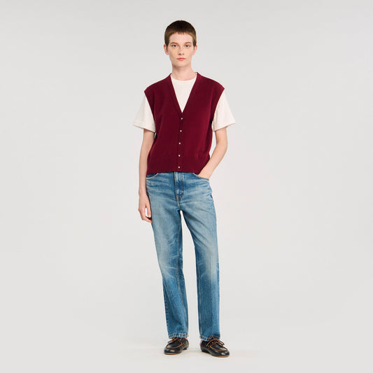 Two-tone wool and cashmere sweater | Sandro