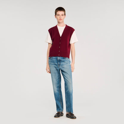 Two-tone wool and cashmere sweater | Sandro
