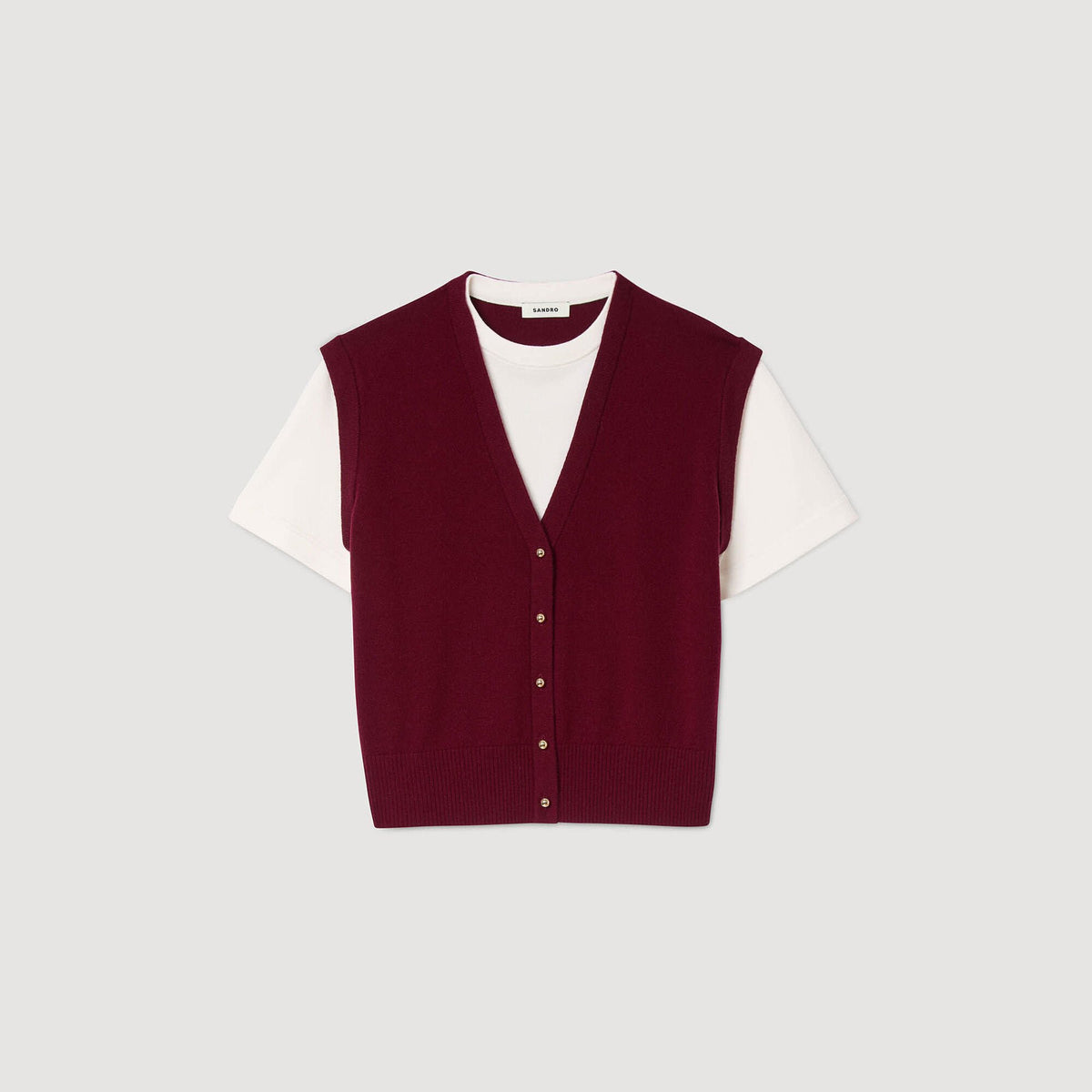 Two-tone wool and cashmere sweater | Sandro