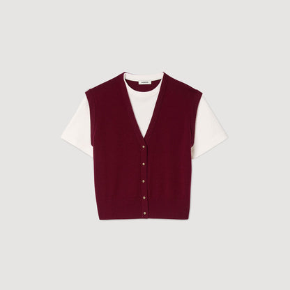 Two-tone wool and cashmere sweater | Sandro